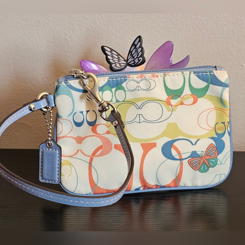 Vintage Coach Opt Art Butterfly Wristlet